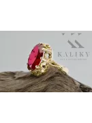 Or jaune 14 carats Rubis Anneau Vintage vrc134y